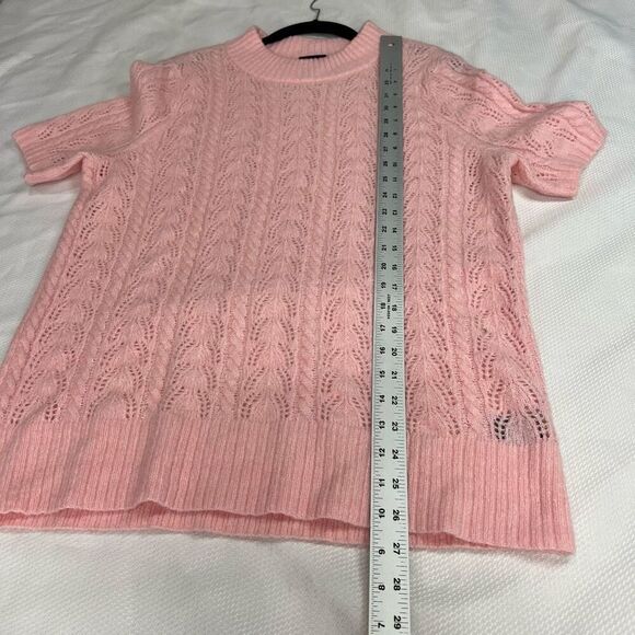Torrid Pink Pointelle Pullover Short Sleeve Sweater  Sz 1 XL 14 16 Women’s - Picture 5 of 8